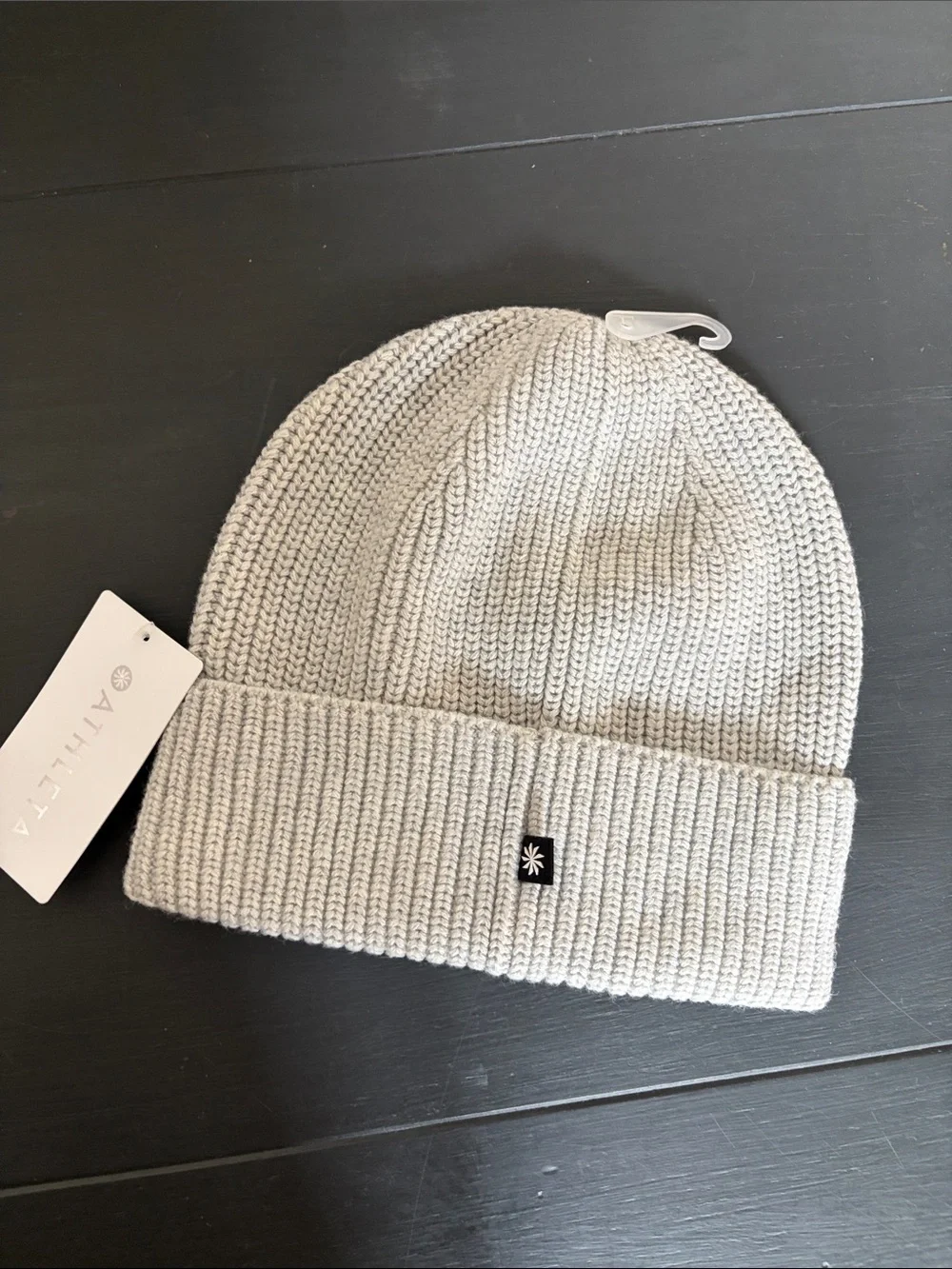 Athleta Light Gray Ribbed Cozy Hour Beanie
